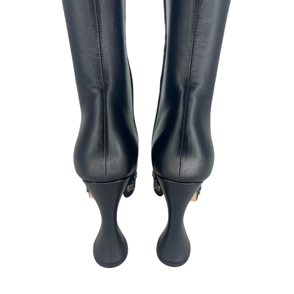 Gucci Black Janaya Platform GG Studded Tall Knee High Boot - Picture 13 of 16